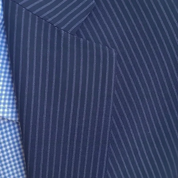 HUGO BOSS Grand Central US Black Striped Virgin Wool 40 R Mens Suit Jacket Pants - Picture 5 of 11